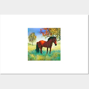 bay horse Posters and Art